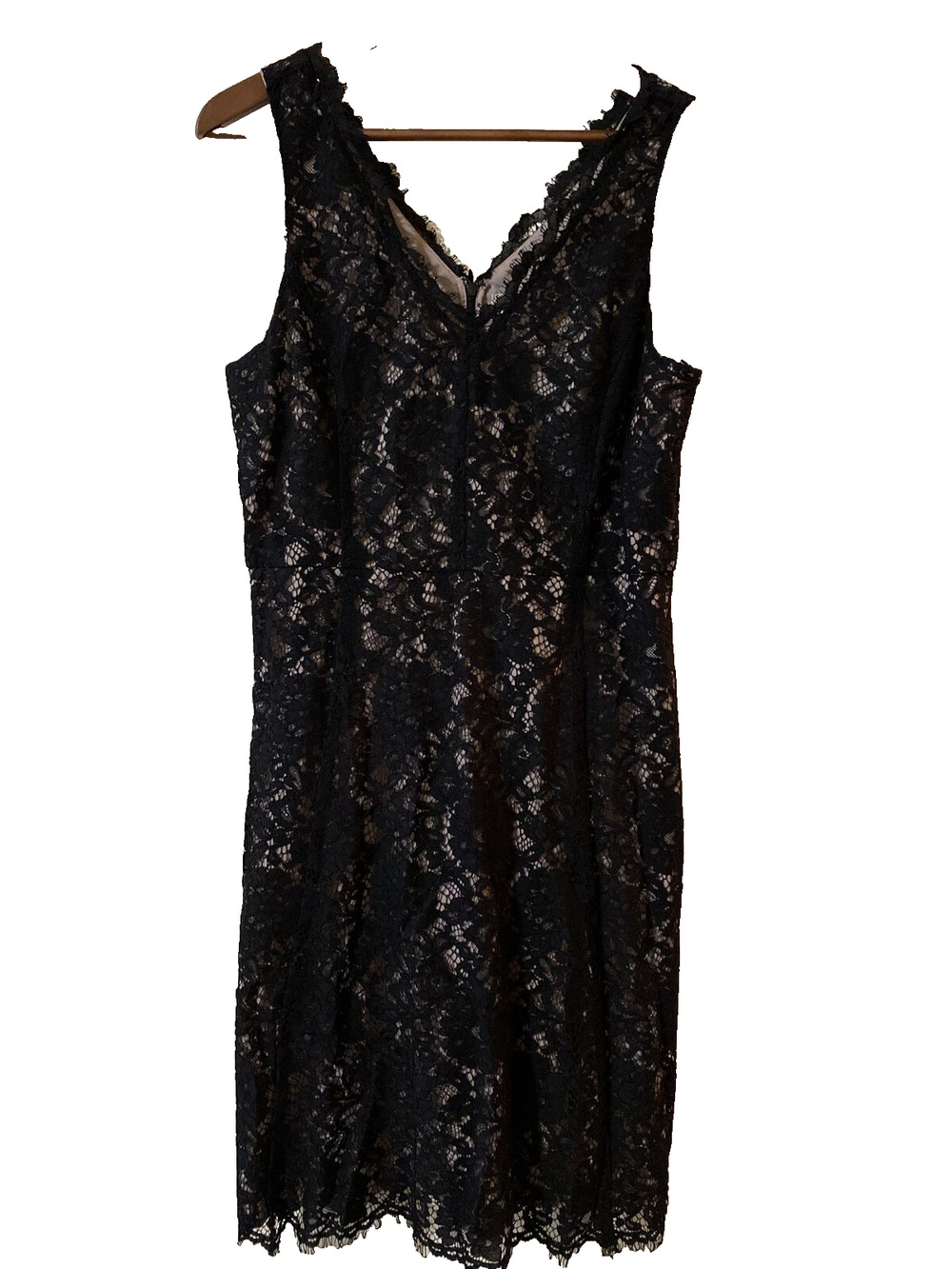 Ann Taylor Loft Black Lace Dress Eyelet Size 10 Evening